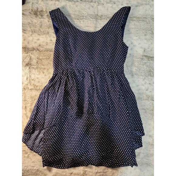 Forever 21 navy blue and  white polka dot dress size L - Picture 1 of 5